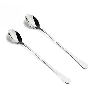 2 Piece Long Handled Stainless Steel Spoons